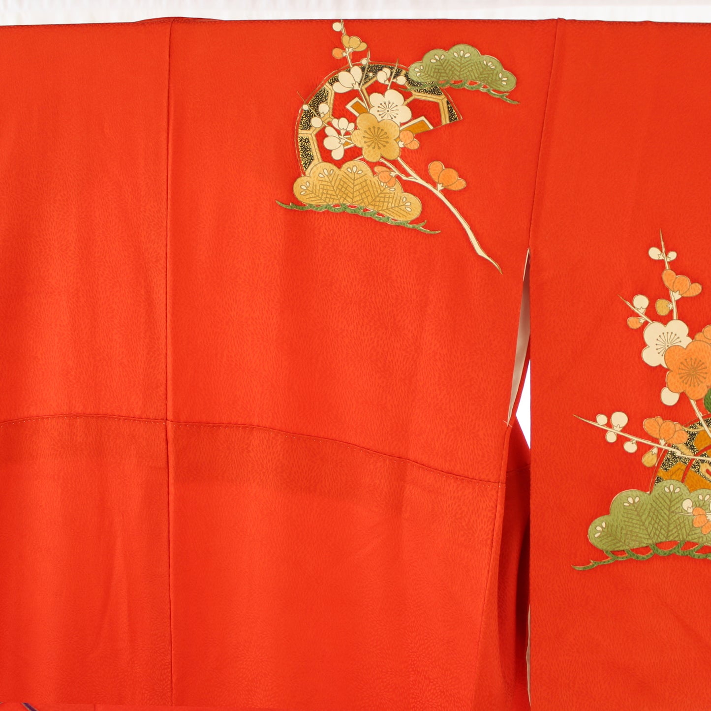 Kimono Vermilion Oxcart Plum Pine Folding Fan Japanese Traditional Clothing Japan